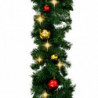 Weihnachtsgirlande Geschmückt mit Kugeln und LED-Lichtern 20 m