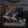 Weihnachtsdekoration Acryl Rentiere & Schlitten 260x21x87 cm