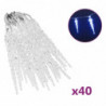 Eiszapfen-Lichterkette 40 Stk. Blau Acryl Fernbedienung