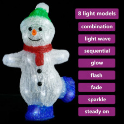 LED-Weihnachtsfigur Schneemann Acryl Indoor und Outdoor 30 cm