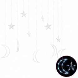 Lichterketten Stern und Mond Fernbedienung 138 LEDs Kaltweiß