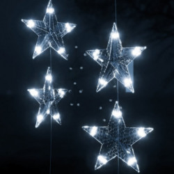 LED-Lichtervorhang mit Sternen 200 LED Kaltweiß 8 Funktionen