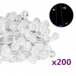 LED-Lichterkette Kugeln 20m 200 LEDs Mehrfarbig 8 Funktionen