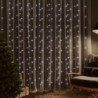 LED-Lichtervorhang 3x3 m 300 LEDs Kaltweiß 8 Funktionen