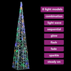 LED-Leuchtkegel Acryl Deko Mehrfarbig 90 cm