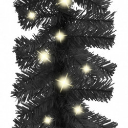 Weihnachtsgirlande mit LED-Lichtern 10 m Schwarz