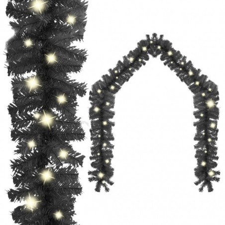 Weihnachtsgirlande mit LED-Lichtern 20 m Schwarz