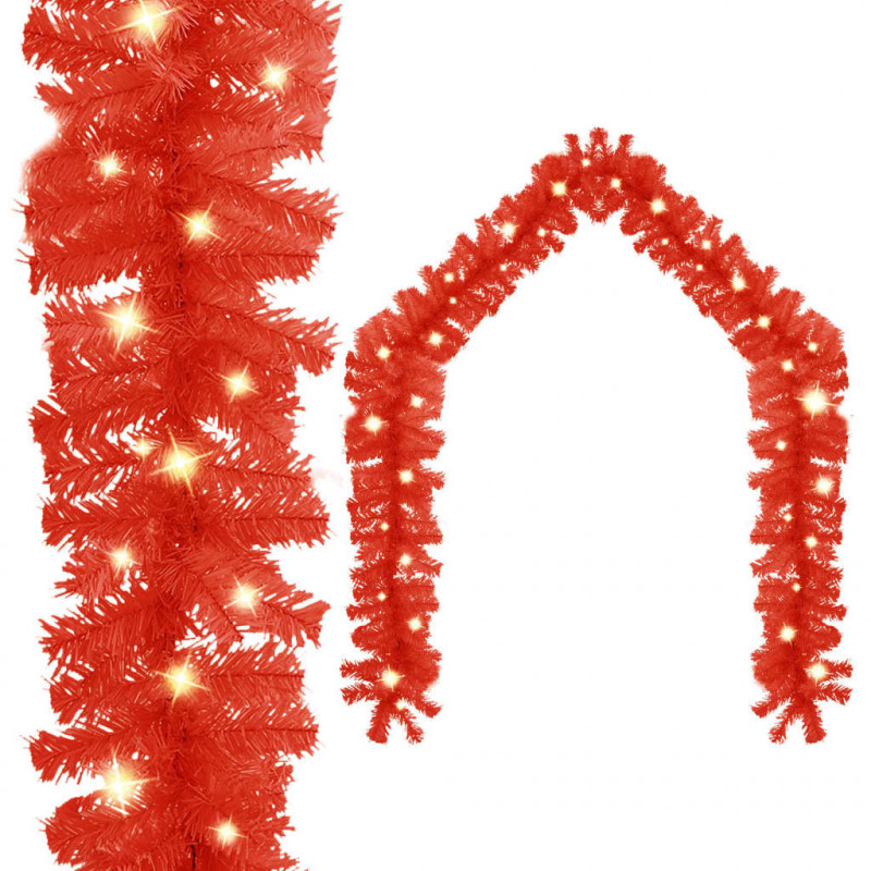 Weihnachtsgirlande mit LED-Lichtern 5 m Rot