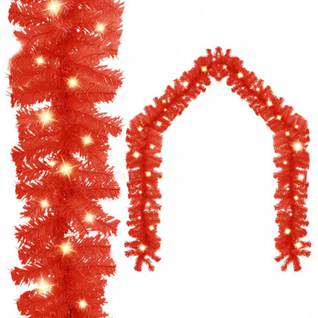 Weihnachtsgirlande mit LED-Lichtern 5 m Rot