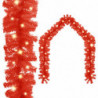 Weihnachtsgirlande mit LED-Lichtern 5 m Rot