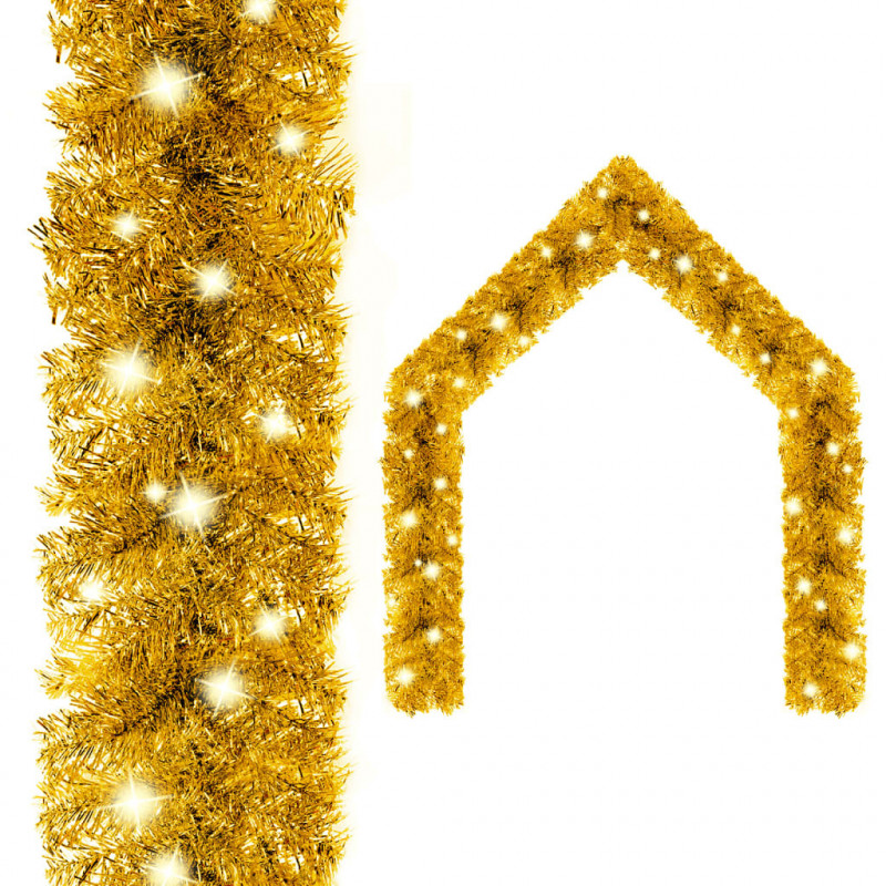 Weihnachtsgirlande mit LED-Lichtern 5 m Golden