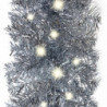 Weihnachtsgirlande mit LED-Lichtern 10 m Silbern