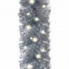 Weihnachtsgirlande mit LED-Lichtern 10 m Silbern