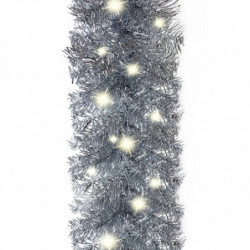 Weihnachtsgirlande mit LED-Lichtern 20 m Silbern
