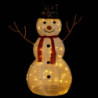 Schneemann-Figur Weihnachtsdekoration LED Luxusstoff 90 cm