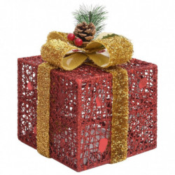 Geschenkboxen Weihnachten 3 Stk. Rot Outdoor Indoor