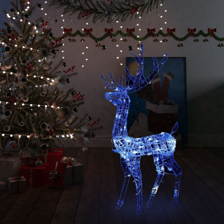 LED-Rentier Weihnachtsdekoration Acryl 140 LEDs 128 cm Blau