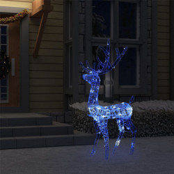 LED-Rentier Weihnachtsdekoration Acryl 140 LEDs 128 cm Blau