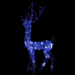 LED-Rentier Weihnachtsdekoration Acryl 140 LEDs 128 cm Blau