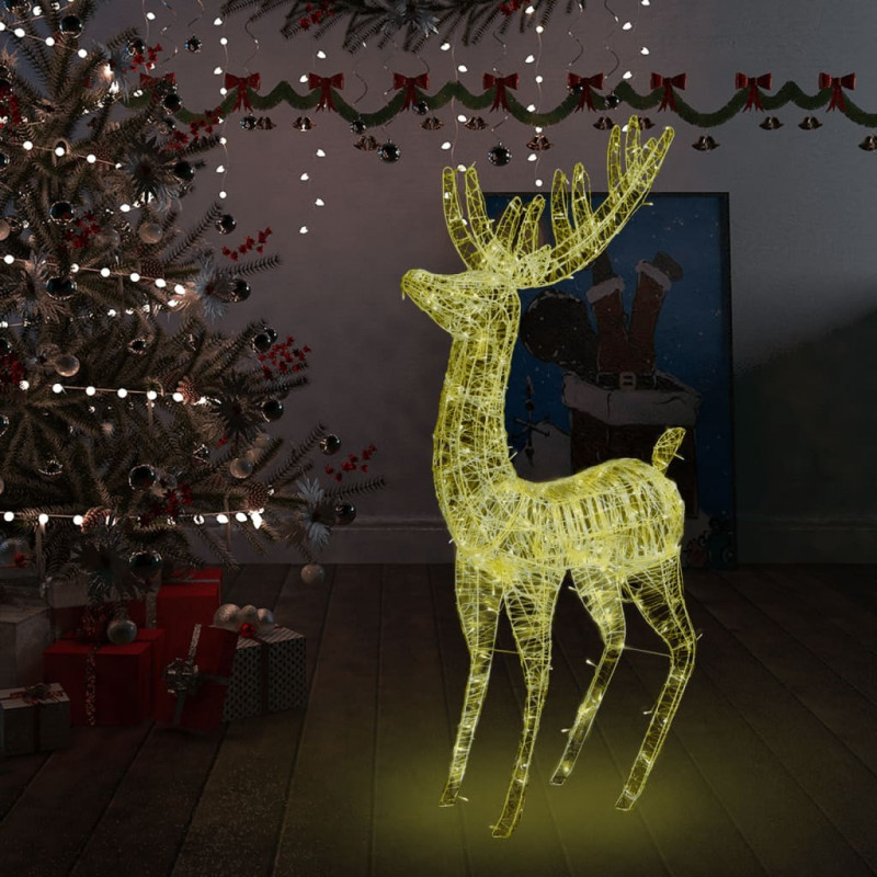 LED-Rentier Weihnachtsdeko XXL Acryl 250 LEDs 180 cm Warmweiß