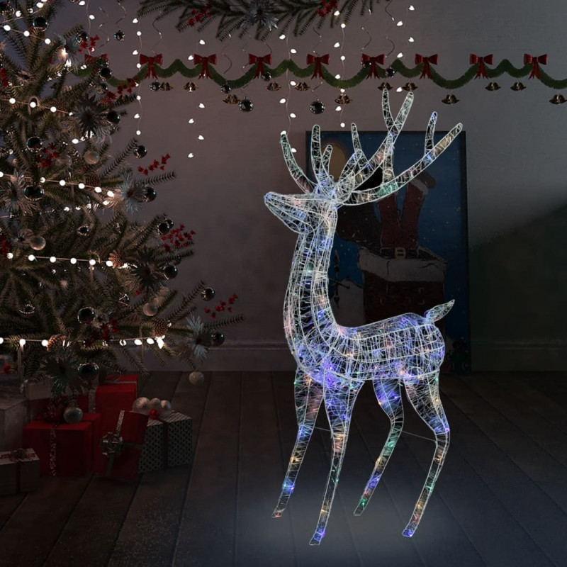 LED-Rentier Weihnachtsdeko XXL Acryl 250 LEDs 180 cm Mehrfarbig