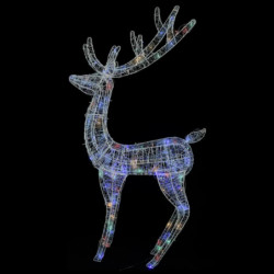 LED-Rentier Weihnachtsdeko XXL Acryl 250 LEDs 180 cm Mehrfarbig