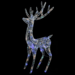 LED-Rentier Weihnachtsdeko XXL Acryl 250 LEDs 180 cm Mehrfarbig