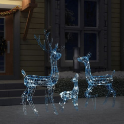LED-Rentier-Familie Weihnachtsdeko Acryl 300 LEDs Kaltweiß