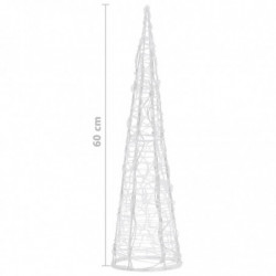 LED-Leuchtkegel Acryl Deko Pyramide Warmweiß 60 cm