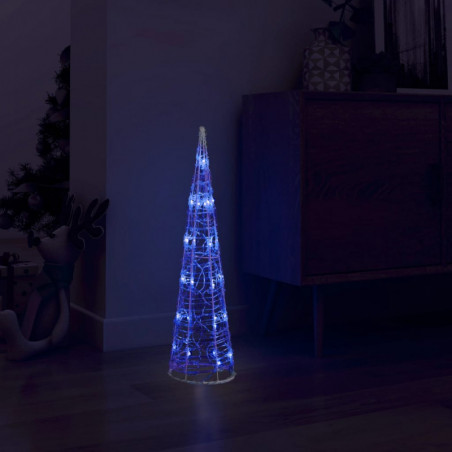 LED-Leuchtkegel Acryl Deko Pyramide Blau 60 cm