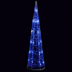 LED-Leuchtkegel Acryl Deko Pyramide Blau 60 cm
