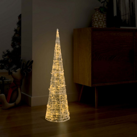 LED-Leuchtkegel Acryl Deko Pyramide Warmweiß 90 cm