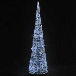 LED-Leuchtkegel Acryl Deko Pyramide Kaltweiß 90 cm