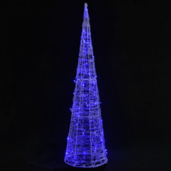 LED-Leuchtkegel Acryl Deko Pyramide Blau 90 cm