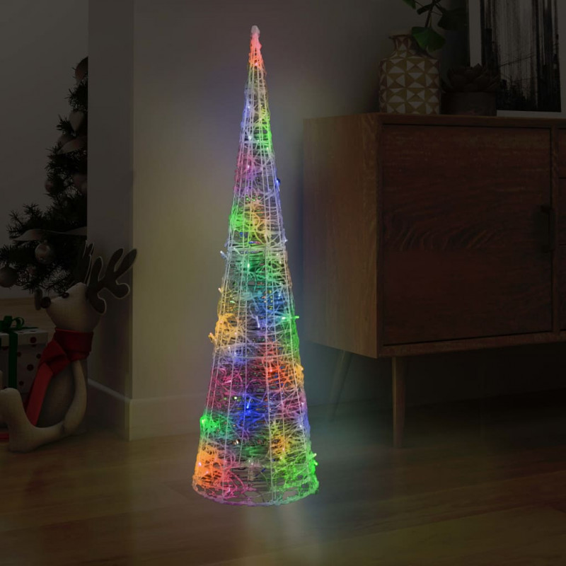 LED-Leuchtkegel Acryl Deko Pyramide Bunt 120 cm