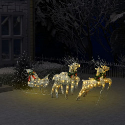 Rentiere & Schlitten Weihnachtsdekoration 100 LEDs Outdoor Golden