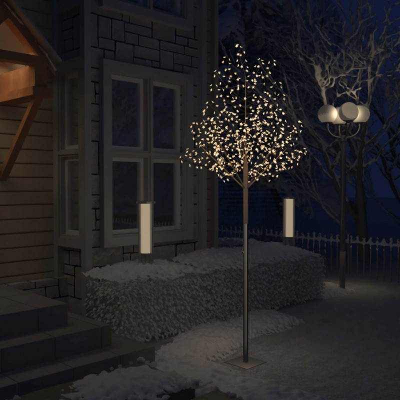 Weihnachtsbaum 600 LEDs Warmweißes Licht Kirschblüten 300 cm