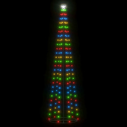 Weihnachtskegelbaum 136 Bunte LEDs Dekoration 70x240 cm