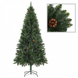 Künstlicher Weihnachtsbaum mit Kiefernzapfen Grün 180 cm