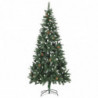Künstlicher Weihnachtsbaum Kiefernzapfen Weißem Glitzer 210 cm