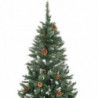 Künstlicher Weihnachtsbaum Kiefernzapfen Weißem Glitzer 210 cm