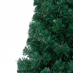 Künstlicher Halber Weihnachtsbaum mit LEDs & Kugeln Grün 240cm