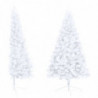 Künstlicher Halber Weihnachtsbaum mit LEDs & Kugeln Weiß 120cm