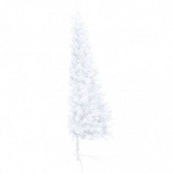 Künstlicher Halber Weihnachtsbaum mit LEDs & Kugeln Weiß 150cm