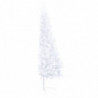 Künstlicher Halber Weihnachtsbaum mit LEDs & Kugeln Weiß 240cm