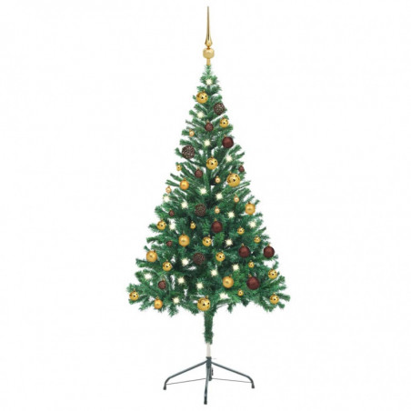 Künstlicher Weihnachtsbaum mit LEDs & Schmuck 150 cm 380 Zweige