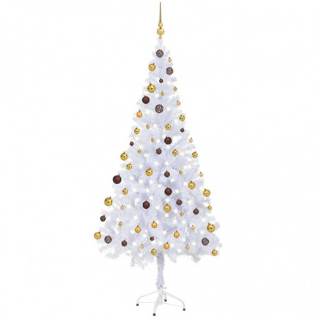 Künstlicher Weihnachtsbaum mit LEDs & Schmuck 180 cm 620 Zweige