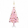 Künstlicher Weihnachtsbaum mit LEDs & Schmuck Rosa 120 cm PVC