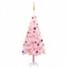 Künstlicher Weihnachtsbaum mit LEDs & Schmuck Rosa 150 cm PVC