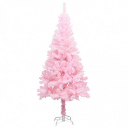 Künstlicher Weihnachtsbaum mit LEDs & Schmuck Rosa 180 cm PVC